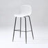 Contemporary Scandinavian Round Plastic Bar Stool Backrest Footrest For Dining Room