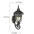 Traditional European Waterproof Lace Goblet Aluminum Glass 1-Light Outdoor Wall Sconce Lamp For Garden