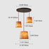 Traditional Japanese Resin Iron Copper House Cylinder 1/3 Light Island Light Chandelier For Dining Room