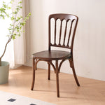 Traditional Vintage Round Rattan Solid Wood Dining Chair Backrest For Dining Room