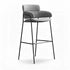 Contemporary Nordic Flannelette Stainless Steel Bar Stool Backrest Armrest For Dining Room