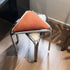 Modern Minimalist Triangle Fabric Stainless Steel Vanity Stool Backless Armless For Bedroom