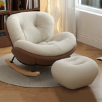 Contemporary Nordic Half-wrapped Design Velvet Fabric Cat-Scratch Resistant Leather Iron Solid Wood Plywood Rocking Chair With Backrest For Living Room