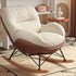 Contemporary Nordic Half-wrapped Design Velvet Fabric Cat-Scratch Resistant Leather Iron Solid Wood Plywood Rocking Chair With Backrest For Living Room