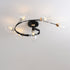 Contemporary Nordic Dome Gradient Iron Glass Lampshade 4/6 - Light Semi-Flush Mount Ceiling Light For Living Room