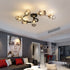 Contemporary Nordic Dome Gradient Iron Glass Lampshade 4/6 - Light Semi-Flush Mount Ceiling Light For Living Room