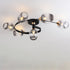 Contemporary Nordic Dome Gradient Iron Glass Lampshade 4/6 - Light Semi-Flush Mount Ceiling Light For Living Room