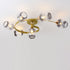 Contemporary Nordic Dome Gradient Iron Glass Lampshade 4/6 - Light Semi-Flush Mount Ceiling Light For Living Room