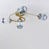 Contemporary Nordic Dome Gradient Iron Glass Lampshade 4/6 - Light Semi-Flush Mount Ceiling Light For Living Room
