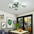 Contemporary Nordic Dome Gradient Iron Glass Lampshade 4/6 - Light Semi-Flush Mount Ceiling Light For Living Room