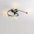Contemporary Nordic Dome Gradient Iron Glass Lampshade 4/6 - Light Semi-Flush Mount Ceiling Light For Living Room