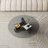 Modern Minimalist Solid Wood Plywood & Tempered Glass Round Mortise Base Coffee Table For Living Room