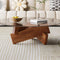 Modern Minimalist Solid Wood Plywood & Tempered Glass Round Mortise Base Coffee Table For Living Room