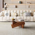 Modern Minimalist Solid Wood Plywood & Tempered Glass Round Mortise Base Coffee Table For Living Room
