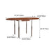 Modern Minimalist Foldable Oval Melamine Faced Board Wood Stainless Steel Dining Table For 4 Seats