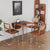 Modern Minimalist Foldable Oval Melamine Faced Board Wood Stainless Steel Dining Table For 4 Seats
