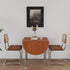 Modern Minimalist Foldable Oval Melamine Faced Board Wood Stainless Steel Dining Table For 4 Seats
