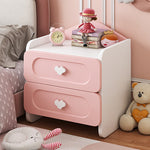 Contemporary Creative Kids Square MDF Nightstand 2-Drawer For Bedroom