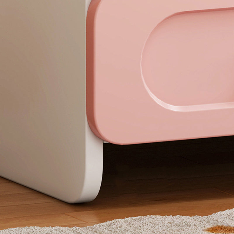 Contemporary Creative Kids Square MDF Nightstand 2-Drawer For Bedroom