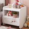 Contemporary Creative Kids Square MDF Nightstand 2-Drawer For Bedroom