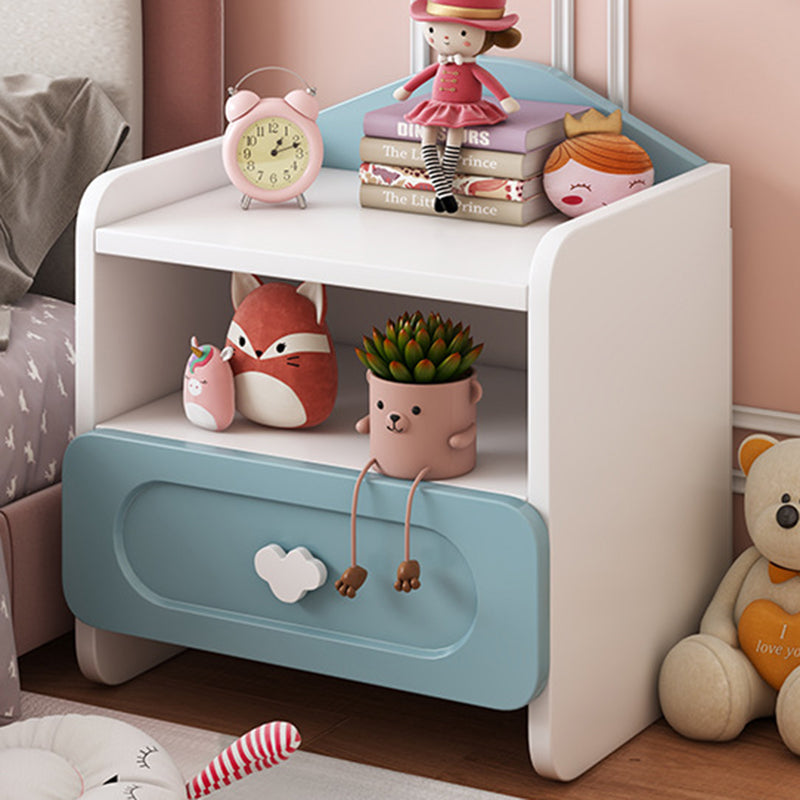 Contemporary Creative Kids Square MDF Nightstand 2-Drawer For Bedroom