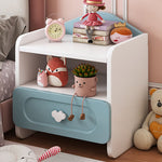 Contemporary Creative Kids Square MDF Nightstand 2-Drawer For Bedroom