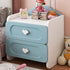 Contemporary Creative Kids Square MDF Nightstand 2-Drawer For Bedroom
