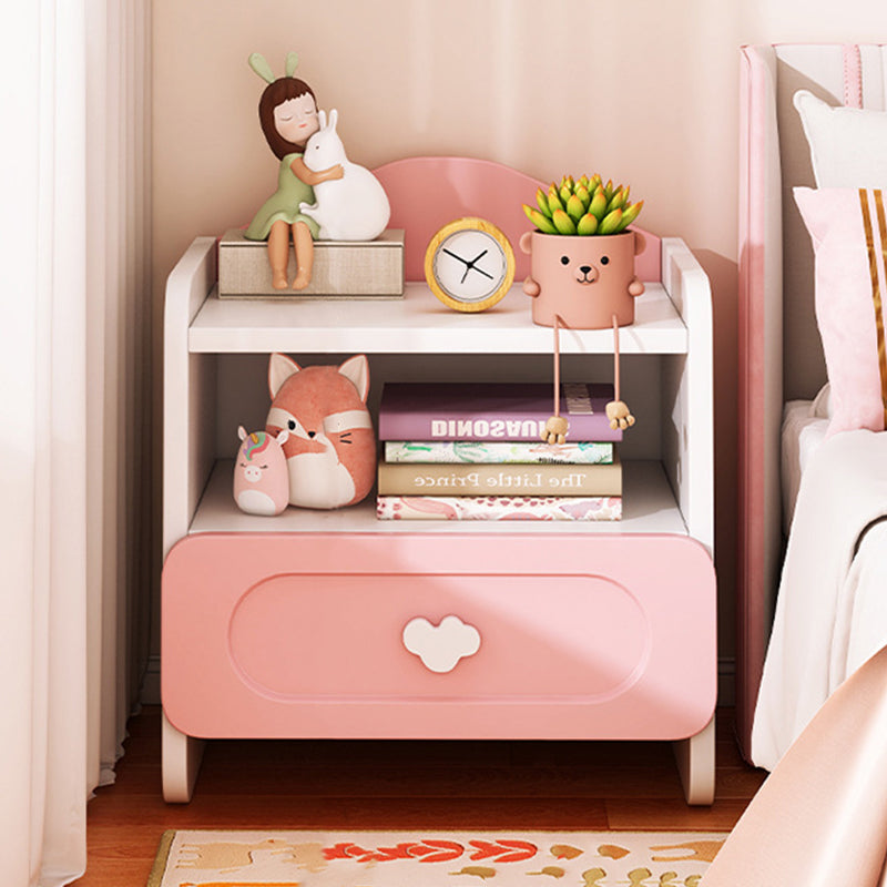 Contemporary Creative Kids Square MDF Nightstand 2-Drawer For Bedroom