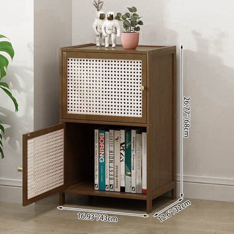 Contemporary Nordic Square Rectangular Nan Bamboo Fiberboard Storage Cabinet 2/3/4/5-Tier For Living Room