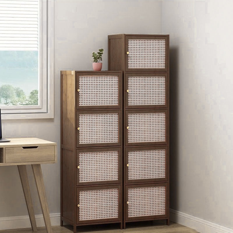 Contemporary Nordic Square Rectangular Nan Bamboo Fiberboard Storage Cabinet 2/3/4/5-Tier For Living Room