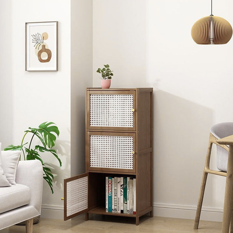 Contemporary Nordic Square Rectangular Nan Bamboo Fiberboard Storage Cabinet 2/3/4/5-Tier For Living Room