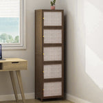 Contemporary Nordic Square Rectangular Nan Bamboo Fiberboard Storage Cabinet 2/3/4/5-Tier For Living Room
