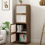 Contemporary Nordic Square Rectangular Nan Bamboo Fiberboard Storage Cabinet 2/3/4/5-Tier For Living Room