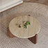 Modern Minimalist Round Sintered Stone Solid Wood Coffee Table For Living Room