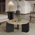 Modern Minimalist Round Sintered Stone Solid Wood Coffee Table For Living Room
