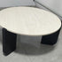 Modern Minimalist Round Sintered Stone Solid Wood Coffee Table For Living Room