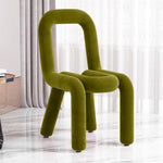 Contemporary Creative Flannelette Sponge Carbon Steel Chair Backrest Armless For Living Room