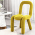 Contemporary Creative Flannelette Sponge Carbon Steel Chair Backrest Armless For Living Room