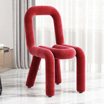 Contemporary Creative Flannelette Sponge Carbon Steel Chair Backrest Armless For Living Room