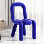 Contemporary Creative Flannelette Sponge Carbon Steel Chair Backrest Armless For Living Room