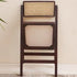 Contemporary Boho Rattan Wood Dining Chair Backrest Armless For Dining Room