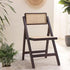 Contemporary Boho Rattan Wood Dining Chair Backrest Armless For Dining Room