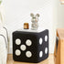 Contemporary Creative Cube Dice Lambswool Wood Chair Backless Armless For Living Room