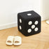 Contemporary Creative Cube Dice Lambswool Wood Chair Backless Armless For Living Room