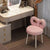 Contemporary Creative Bow Knot Lambswool Iron Vanity Stool Backrest Armless For Bedroom