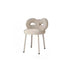 Contemporary Creative Bow Knot Lambswool Iron Vanity Stool Backrest Armless For Bedroom