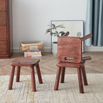 Contemporary Simplicity Rubber Wood Low Stool Backless Armless For Living Room