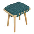 Modern Simplicity Fabric Weaving Wood Footstool Backless Armless For Living Room