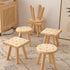 Contemporary Creative Biscuit Shape Wood Footstool Backless Armless For Living Room