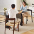 Contemporary Scandinavian Kraft Paper Rope Rubber Wood Dining Chair Backrest Armless For Dining Room